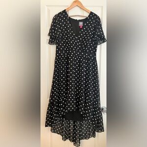 Vince Camuto Black and White Polka Dot Dress size 14
